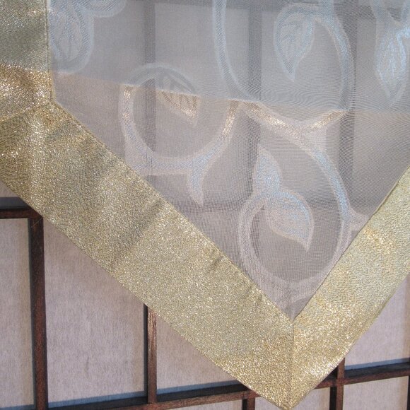 Gold Sheer Table Runner & Table Cloth, Organza, New/Vintage, Lamé, Rayon - Picture 6 of 11